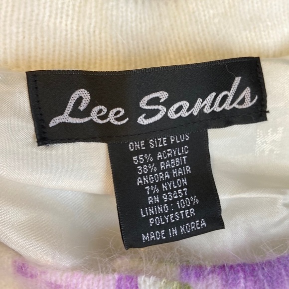 Lee Sands Women’s Orchid and Monstera Print Angora Cardigan Sweater Size 1X NWOT - Picture 11 of 14